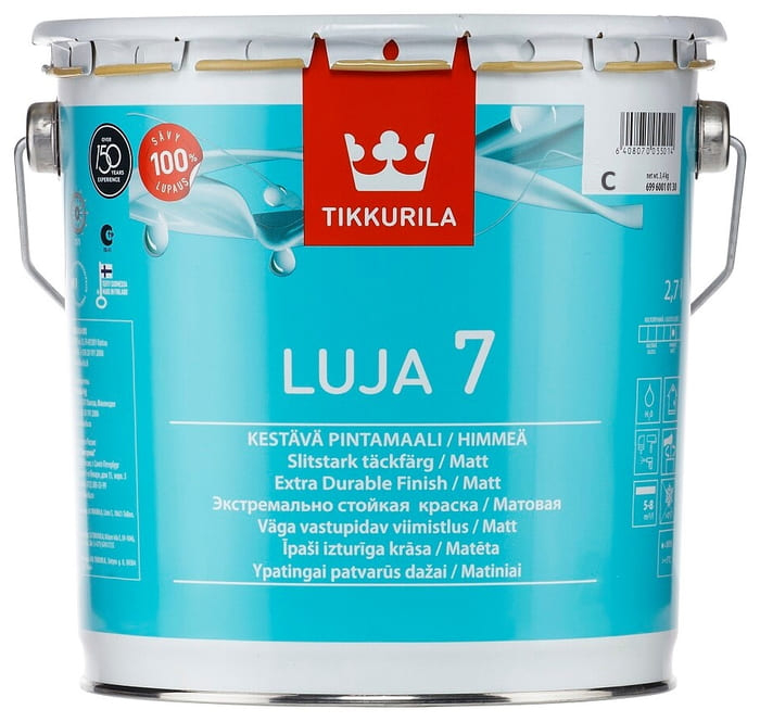 Tikkurila Luja 7 Краска для стен и потолков акрилатная матовая База С 2.7 л.